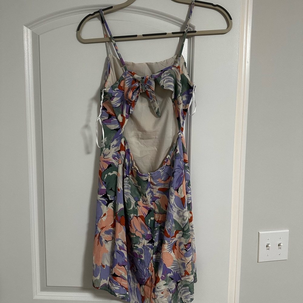 Floral Cutout Dress with Bow Detail